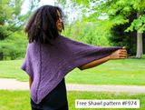 Free Shawl pattern knit with Mojito Merino Yarn from Plymouth.  #F974