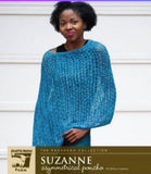 Suzanne Asymmetrical Poncho Pattern , a knit pattern for Damask Yarn. Designed by Melissa Laeapmann