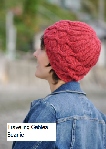 Traveling Cables Beanie, knit in Sueno Yarn from Hi Koo