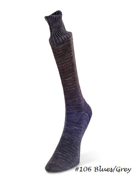 Watercolor Sock Yarn from Laines du Nord. Color #106 Blues/Grey