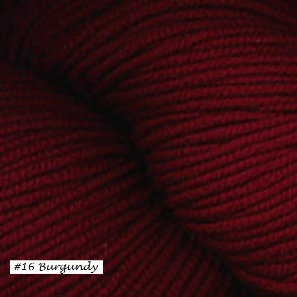 Worsted Merino Superwash Yarn from Plymouth Yarns. Colr #16 Burgundy