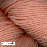 Worsted Merino Superwash Yarn from Plymouth Yarn. Color #21 Pink