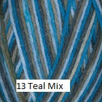 Plymouth Yarn Andes Sock Yarn. Superwash Merino, Alpaca and Nylon  Color #13 Teal Mix