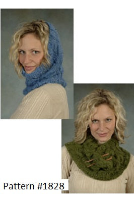 Plymouth Yarn Cowl/Hoodie Pattern #1828. Knitted in Baby Alpaca Grande.