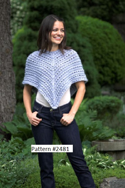 Plymouth Yarn Poncho Pattern #2481 for Baby Alpaca Grande.