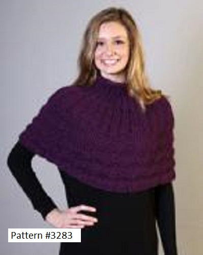 Plymouth Yarn Capelet pattern #3283. Knitted in Cielo yarn.