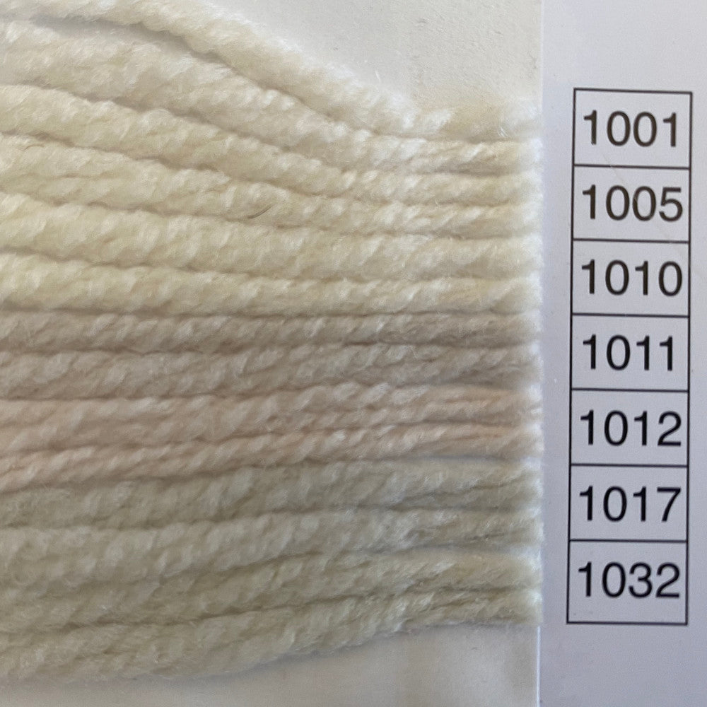 Waverly Wool Needlepoint Yarn color shade sample for #1001 to 1032