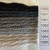 Waverly Wool Needlepoint Yarn color shade sample for #1050 to 1065
