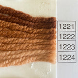 Waverly Wool Needlepoint Yarn color shade sample for #1221 to 1224