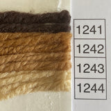 Waverly Wool Needlepoint Yarn color shade sample for #1241 to 1244