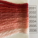 Waverly Wool Needlepoint Yarn color shade sample for #2031 to 2036