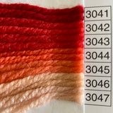 Waverly Wool Needlepoint Yarn color shade sample for #3041 to 3047