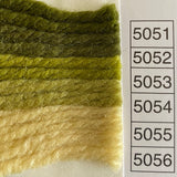 Waverly Wool Needlepoint Yarn color shade sample for #5051 to 5056