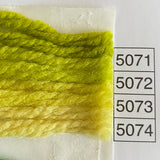 Waverly Wool Needlepoint Yarn color shade sample for #5071 to 5074