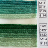 Waverly Wool Needlepoint Yarn color shade sample for #5111 to 5125