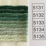 Waverly Wool Needlepoint Yarn color shade sample for #5131 to 5135