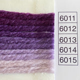 Waverly Wool Needlepoint Yarn color shade sample for #6011 to 6015