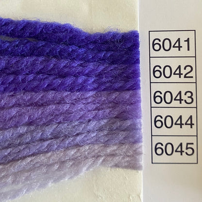 Waverly Wool Needlepoint Yarn color shade sample for #6041 to 6045