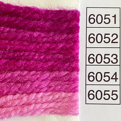 Waverly Wool Needlepoint Yarn color shade sample for #6051 to 6055