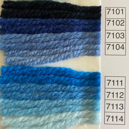 Waverly Wool Needlepoint Yarn color shade sample for #701 to 7114