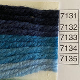 Waverly Wool Needlepoint Yarn color shade sample for #7131 to 7135