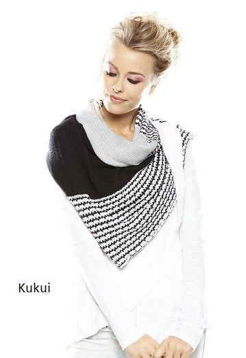 Universal Yarn Kukui Shawl Pattern. Knit with Bamboo Pop.