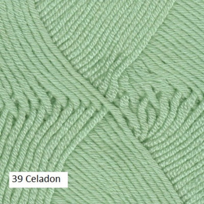 Ella Rae's Cashmereno Sport Yarn in color # 39 Celadon.