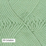 Ella Rae's Cashmereno Sport Yarn in color # 39 Celadon.