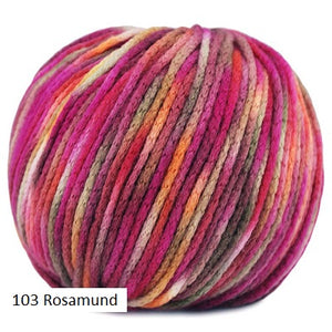 Fourteen Paints from Juniper Moon Farms,. A chainette yarn blended form Merino and Cashmere