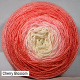 Transitions Yarn from Stone Barn Fibers. Gradient colorway Cherry Blossom