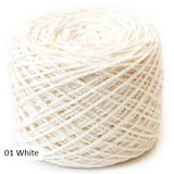 Co Ba Si Plus from Hi Koo. A blend of Cotton, Bamboo, Silk and Nylon. Color #01 White