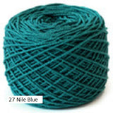 Co Ba Si Plus from Hi Koo. A blend of Cotton, Bamboo, Silk and Nylon. Color #27 Nile Blue