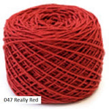 Co Ba Si Plus from Hi Koo. A blend of Cotton, Bamboo, Silk and Nylon. Color #047 Really Red