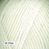 Galway Yarn from Plymouth Yarns. Color #08 White