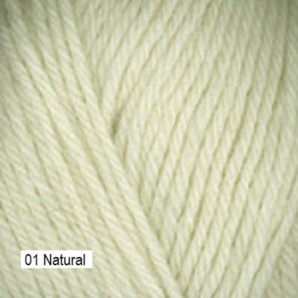 Galway Yarn from Plymouth Yarns. Color #01 Natural