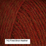 Galway Yarn from Plymouth Yarns. Color  #742 Fired Brick  Heather