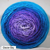 Transitions Yarn from Stone Barn Fibers. Gradient colorway Glacier Bay