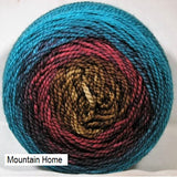 Transitions Yarn from Stone Barn Fibers. Gradient colorway Mountain Home