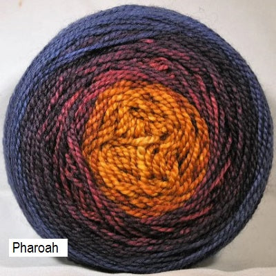 Transitions Yarn from Stone Barn Fibers. Gradient colorway Pharoah