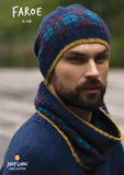 Jody Long;s Faroe Hat and Cowl. A Fair Isle knitted in three colors of Alba Yarn.
