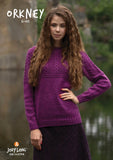 Jody Long's Orkney, a Cabled pullover sweater.  Knitted in Alba.