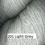 Hearthstone DK Yarn from Plymouth Yarn. Color #201 Light Grey