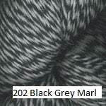 Hearthstone DK Yarn from Plymouth Yarn. Color #202 Black Grey Marl
