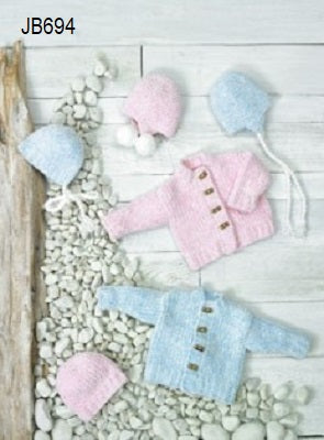 Jacket and Hat patterns form James Brett for Baby Velvet