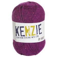 Kenzie Yarn by Hi Koo. A DK weight yarn in a blend of Merino, Angora, Alpaca with Silk Noils.