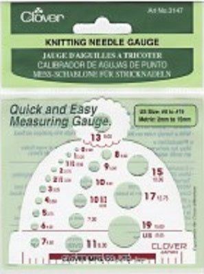 Clover Knitting Needle Gauge #3147