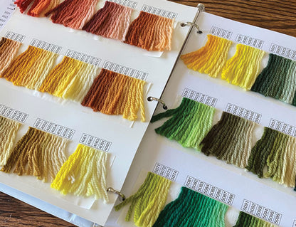 Waverly Wool Color Shade book. Brown Sheep Yarn's needlepoint yarn.