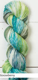 Twizzlefoot Yarn from Mountain Colors.  Color Gooseberry