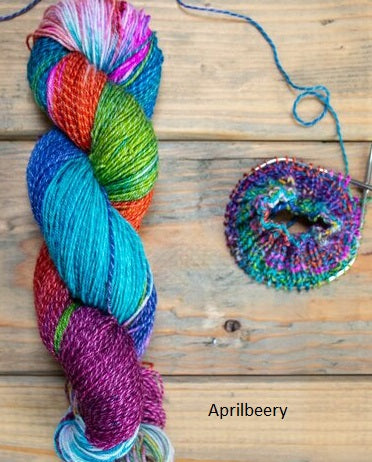TwizzlefootYarn from Mountain Colors. A Hand painted sock yarn in colorway Aprilberry